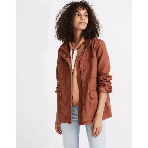 Madewell Warm Umber Rust Dispatch Utility Military Jacket Women's Size Medium - Picture 1 of 7